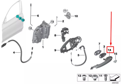 NEW BMW X3 G01 FRONT LEFT DOOR EXTERIOR HANDLE 9491459 51219491459 ORIGINAL