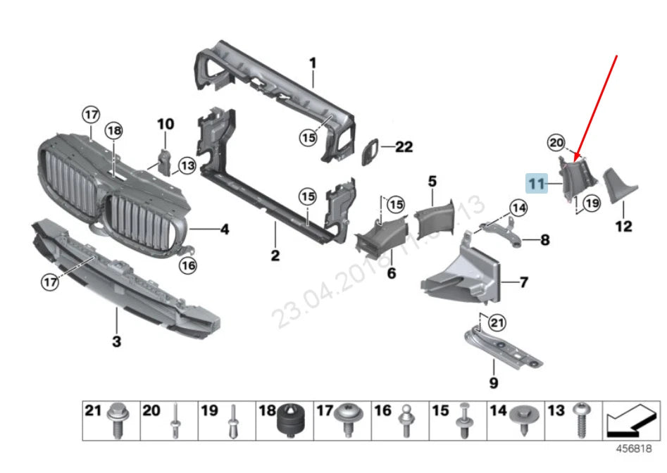 NEW BMW 7 G11 LEFT SIDE INNER AIR DUCT 51747347375 7347375 2016 ORIGINAL