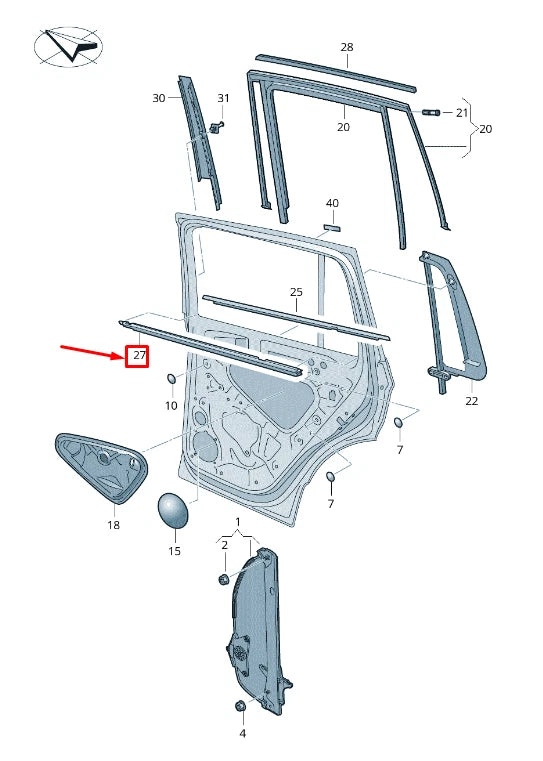 NEW VW T-ROC A1 REAR RIGHT INNER WINDOW APERTURE SEAL 2GA839480B5AP