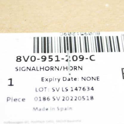 NEW AUDI A3 8V LEFT SIDE HIGH TONE SIGNAL HORN 8V0951209C