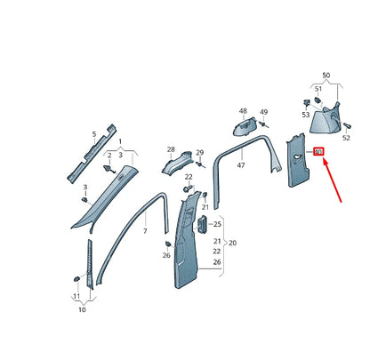 NEW VW TOUAREG 7P MK2 RIGHT SIDE UPPER C-PILLAR TRIM 7P6867242GBR2 ORIGINAL