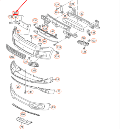 NEW VOLKSWAGEN TOUAREG 7P FRONT LICENCE PLATE HOLDER 7P6807285B USA ORIGINAL