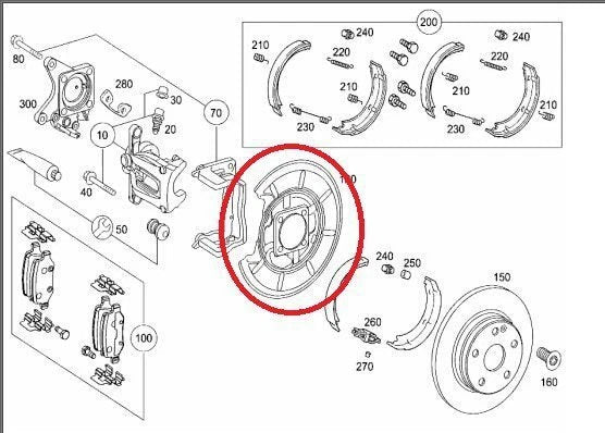NEW MERCEDES-BENZ W169 A-CLASS LEFT REAR BRAKE BACKING PLATE A1694230120