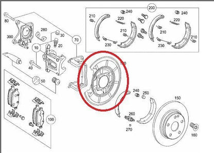NEW MERCEDES-BENZ W169 A-CLASS LEFT REAR BRAKE BACKING PLATE A1694230120