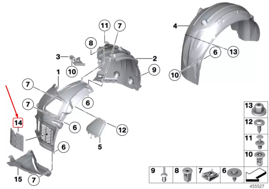 NEW BMW 5 F10 FRONT LEFT AIR-DISCHARGE DUCT COVER 51717302365 7302365 ORIGINAL