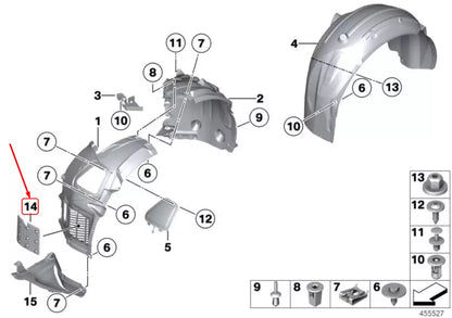 NEW BMW 5 F10 FRONT LEFT AIR-DISCHARGE DUCT COVER 51717302365 7302365 ORIGINAL