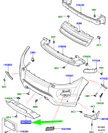 new lr range rover evoque l538 front towing hook opening cover lr028187 original