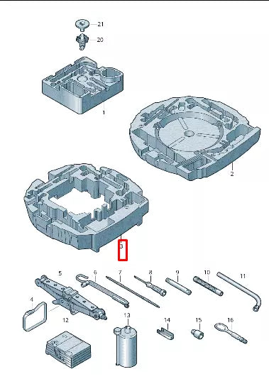NEW AUDI A1 SPORTBACK GBA SPARE WHEEL WELL TOOL STORAGE 82A012109H ORIGINAL