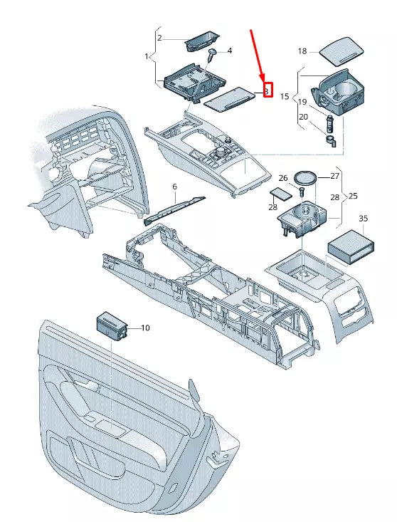 NEW AUDI A6 AVANT C6 ASHTRAY COVER LHD 4F1857967C4C7 ORIGINAL