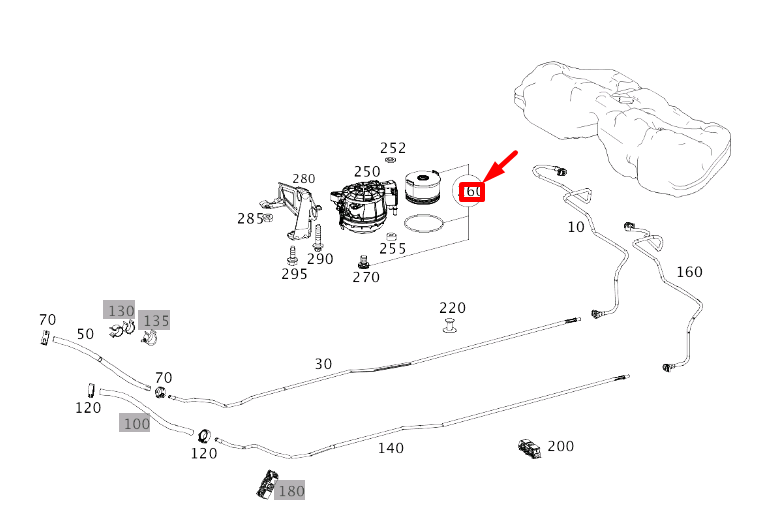 NEW MERCEDES-BENZ S W222 FUEL FILTER ELEMENT PARTS KIT A6540920000 ORIGINAL