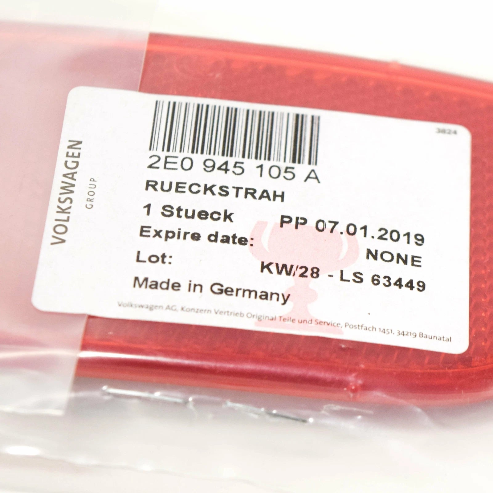 NEW VOLKSWAGEN CRAFTER 2E REAR BUMPER RIGHT SIDE REFLECTOR 2E0945105A ORIGINAL