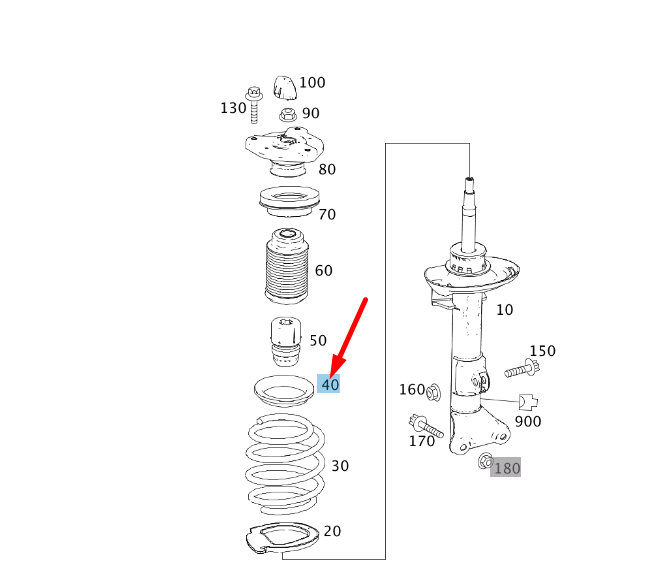 new mercedes-benz c w204 front top coil spring shim a2183220084 original