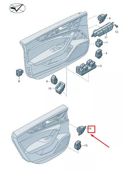NEW AUDI A6 4A C8 LEFT CENTRAL LOCKING SWITCH RHD 4K0962107BNV6