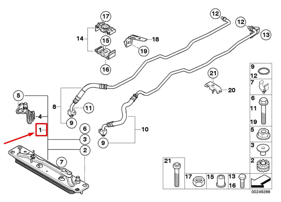 NEW BMW X6 E71,E72 AUTOMATIC TRANSMISSION OIL COOLER 17217647315 7647315
