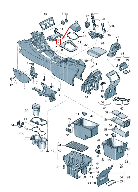 NEW AUDI RSQ3 8U CENTER CONSOLE TRAY LHD 8U18641314PK
