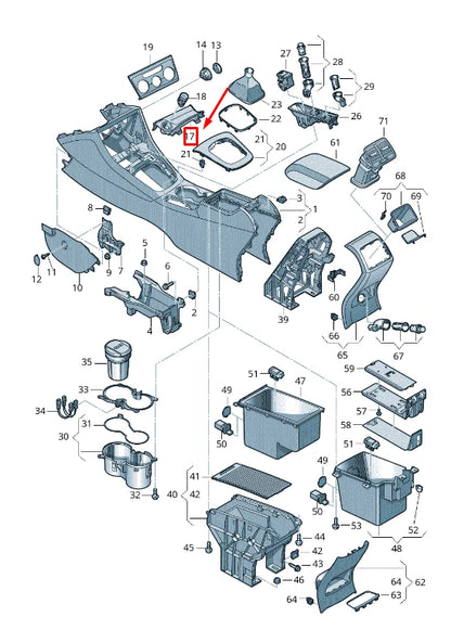 NEW AUDI RSQ3 8U CENTER CONSOLE TRAY LHD 8U18641314PK
