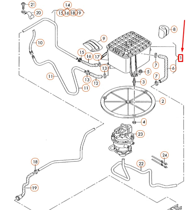 NEW AUDI A8 D3 ACTIVATED CHARCOAL CONTAINER 8D0201801F ORIGINAL