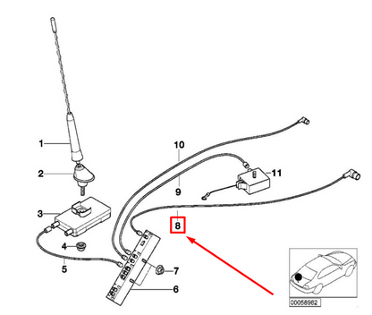 new bmw 3 e46 antenna cable diversity ng 61126912495 6912495 original