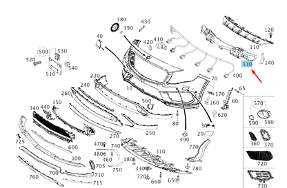 new mb gla x156 front bumper center impact absorber a1568857100 original