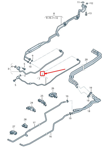 NEW VW SHARAN 7N A/C COMPRESSOR REFRIGERANT LINE 7N0820722C
