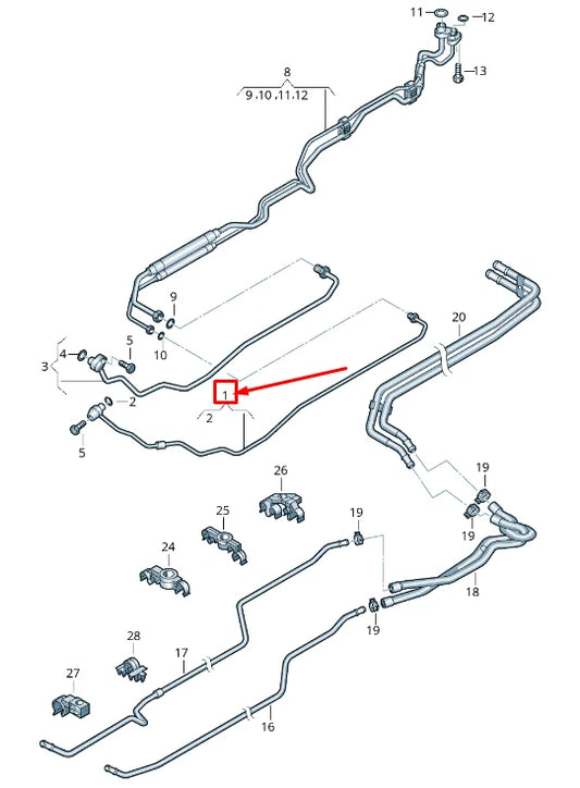 NEW VW SHARAN 7N A/C COMPRESSOR REFRIGERANT LINE 7N0820722C
