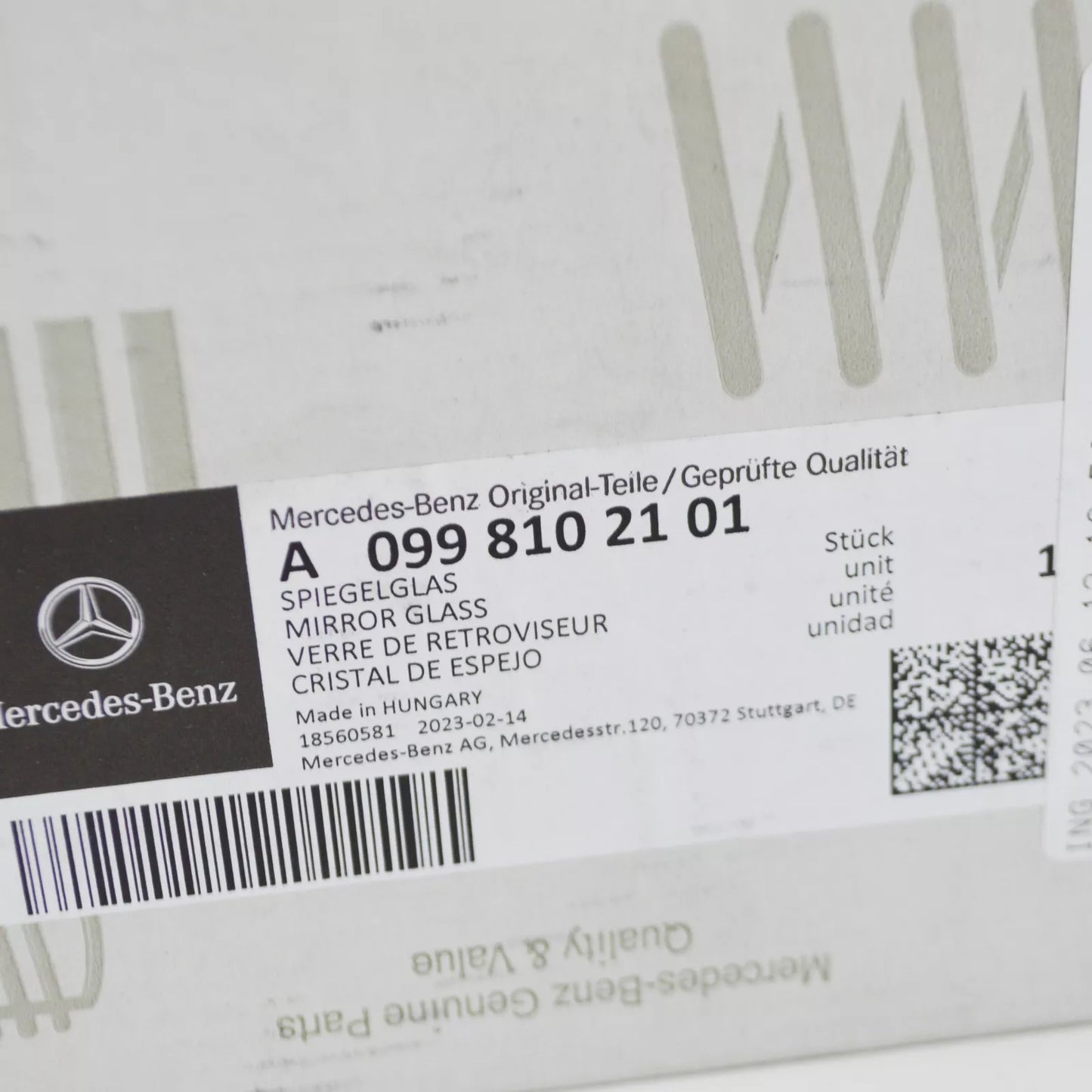 NEW MERCEDES-BENZ A W177 FRONT LEFT DOOR MIRROR GLASS A0998102101 ORIGINAL