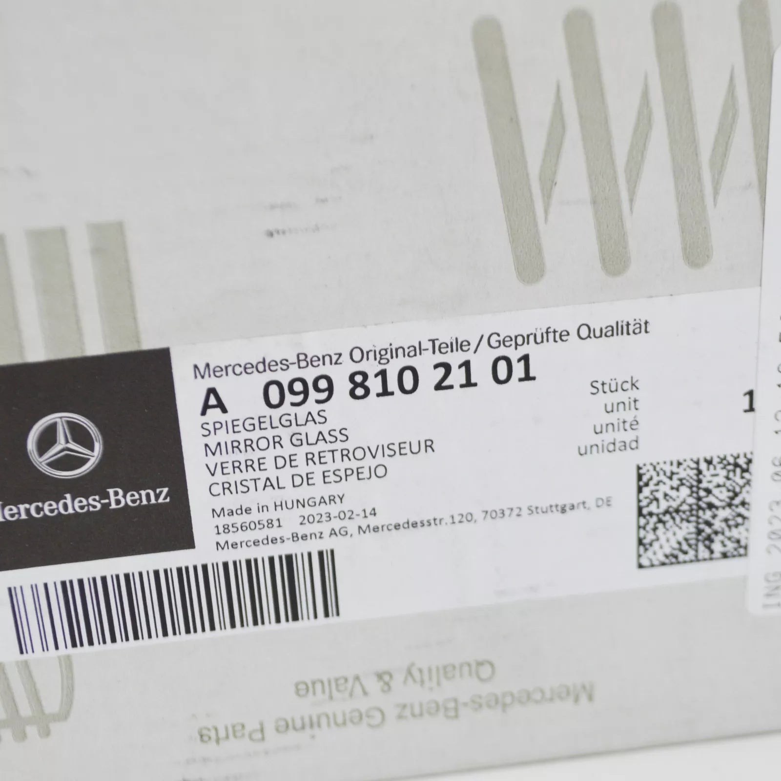 NEW MERCEDES-BENZ A W177 FRONT LEFT DOOR MIRROR GLASS A0998102101 ORIGINAL