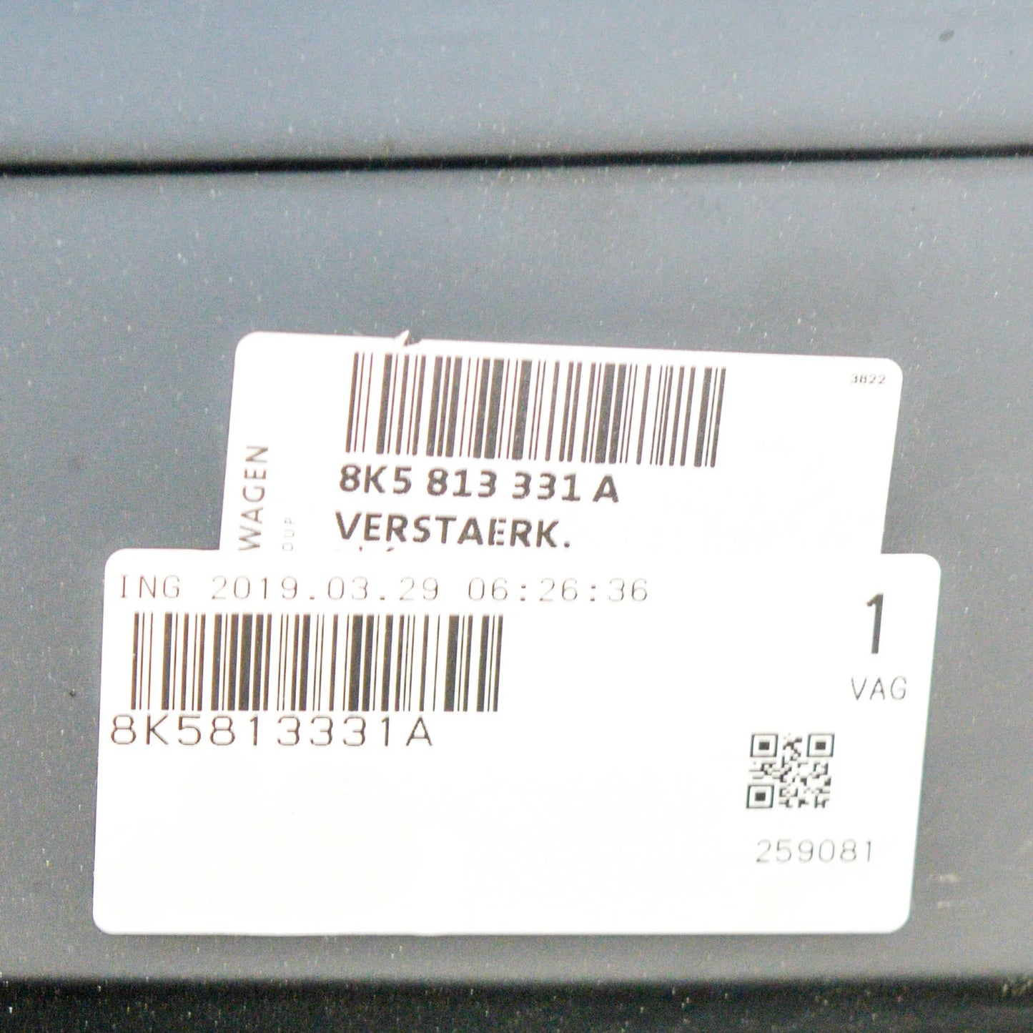 NEW AUDI A4 B8 REAR CROSS PANEL INNER REINFORCEMENT 8K5813331A ORIGINAL