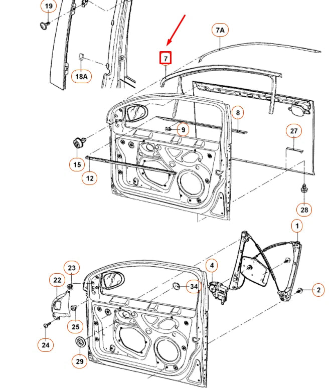 NEW VW JETTA A5 FRONT LEFT DOOR WINDOW CHANNEL GUIDE 1K5837431E5AP ORIGINAL