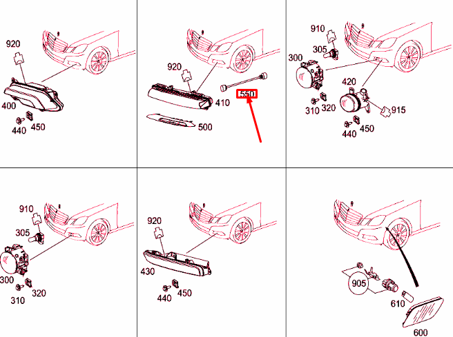 NEW MB E W212 DAYTIME RUNNING LIGHT ADAPTER WIRING HARNESS A2124406252 ORIGINAL