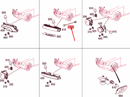 NEW MB E W212 DAYTIME RUNNING LIGHT ADAPTER WIRING HARNESS A2124406252 ORIGINAL