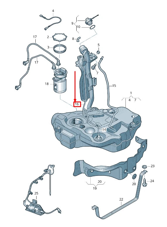 NEW VW EOS 1F FUEL TANK BREATHER LINE 1Q0201995 ORIGINAL