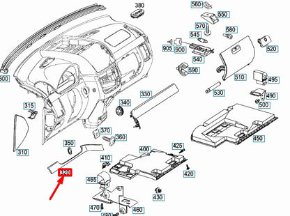 NEW MB VITO W639 INSTRUMENT PANEL LEFT SIDE MOULDING LHD A63968904549F31