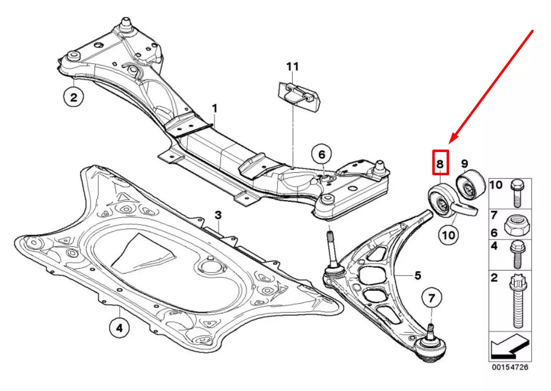 NEW BMW Z4 COUPE E86 FRONT LEFT CONTROL ARM RETAINER 7836862 31107836862