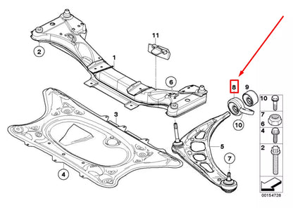 NEW BMW Z4 COUPE E86 FRONT LEFT CONTROL ARM RETAINER 7836862 31107836862