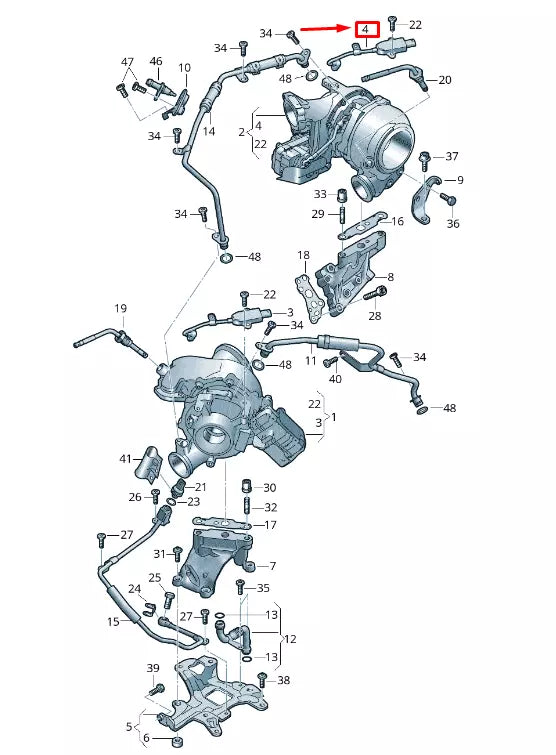 NEW AUDI Q7 4M REAR TURBOCHARGER SPEED SENSOR 06K906341E ORIGINAL