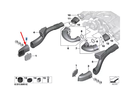 NEW BMW 5 G30 ENGINE AIR INTAKE HOSE DUCT 13718613147 ORIGINAL