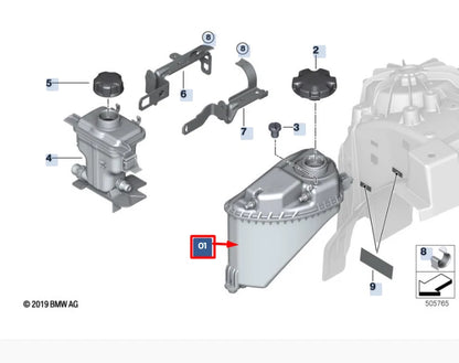 NEW BMW X6 G06 COOLANT EXPANSION TANK 17138689765 ORIGINAL