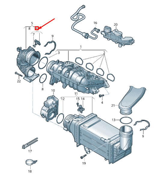 new vw touran 5t engine intake manifold pressure sensor 04e906051h original