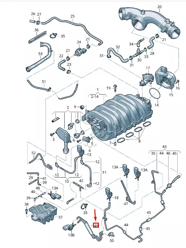 NEW VW TOUAREG 7P MK2 VACUUM HOSE 7P6133798L