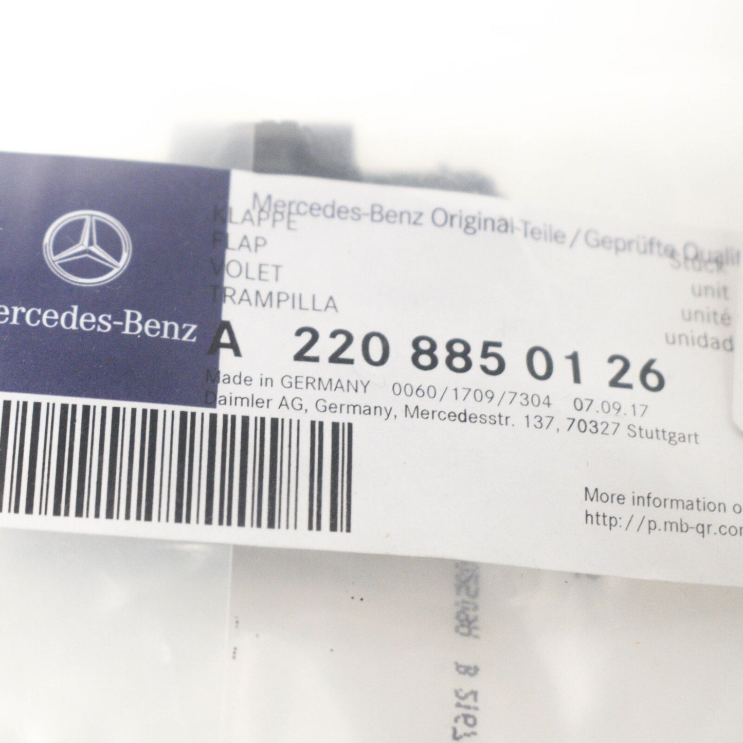 NEW MB S W220 AMG REAR BUMPER TOW HOOK EYE CAP COVER A2208850126 ORIGINAL