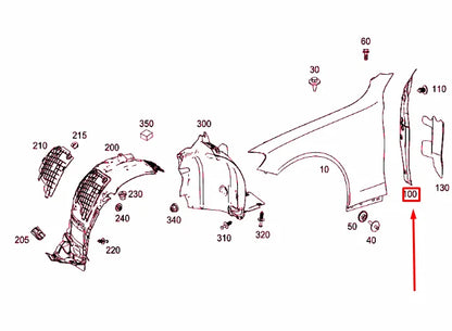 NEW MERCEDES-BENZ C W205 FRONT RIGHT FENDER GAP COVER A2058890025 ORIGINAL