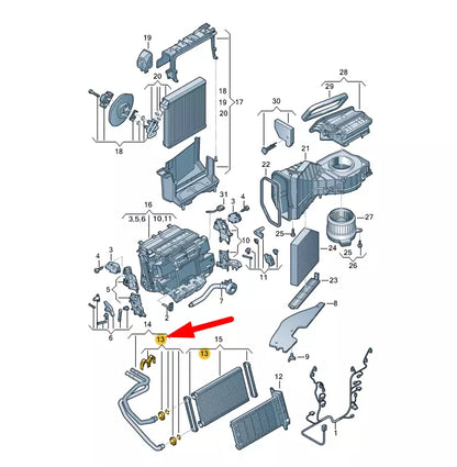 NEW AUDI A6 C7 HEAT EXCHANGER PIPE HOLDER SET 4H0898037A