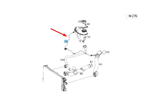 NEW MERCEDES-BENZ S CABRIO A217 ENGINE COOLANT OVERFLOW PIPE A2225015125