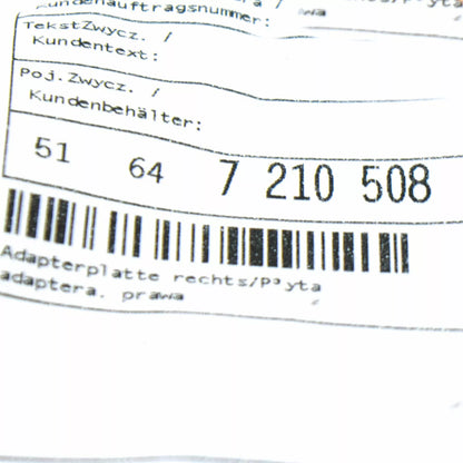 NEW BMW X3 F25 FRONT BODY REINFORCEMENT RIGHT ADAPTER PLATE 51647210508 ORIGINAL