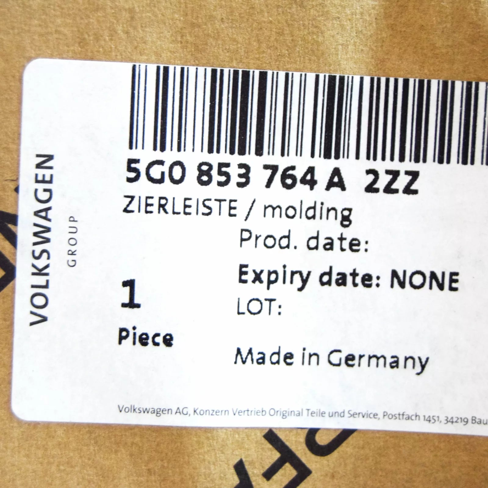 NEW VW GOLF MK7 FRONT BUMPER RIGHT VENT GRILLE TRIM 5G0853764A2ZZ