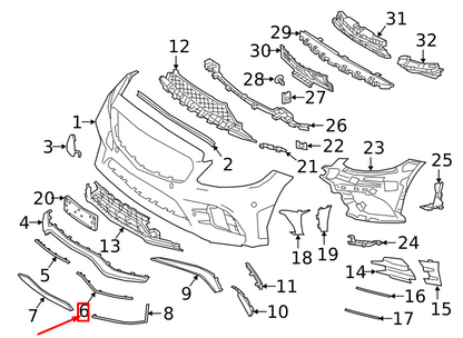 NEW MERCEDES-BENZ C W205 AMG FRONT BUMPER RIGHT SIDE MOLDING A2058858702