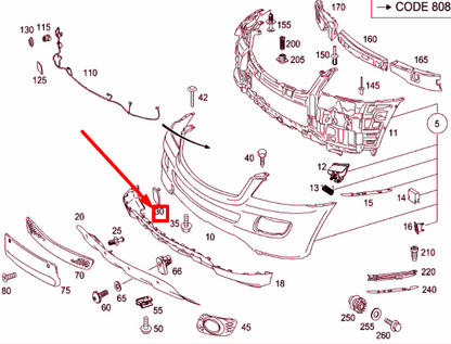 new mercedes-benz ml w164 front bumper tow eye cover a16488500239723 original