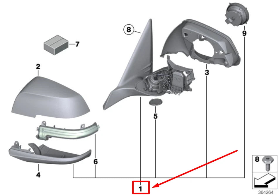 NEW BMW 2 CABRIO F23 FRONT LEFT WING MIRROR 51167268537 7268537 ORIGINAL