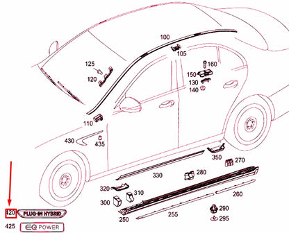 NEW MERCEDES-BENZ E W213 FRONT FENDER SYMBOL PLATE A2228177800 ORIGINAL
